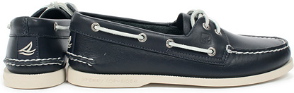 レザーデッキシューズ ボートシュー ネイビー