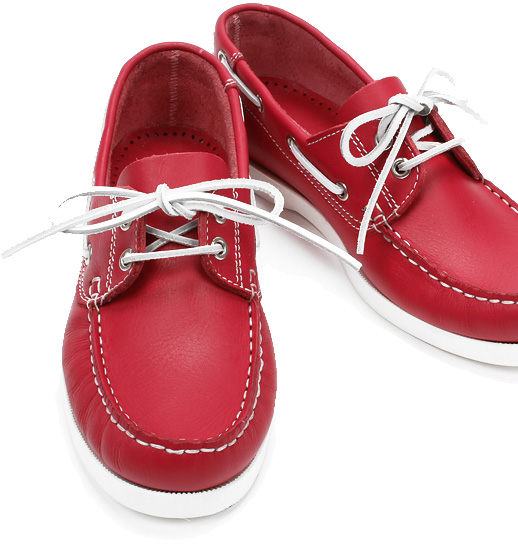 レザーデッキシューズ フーシャピンク